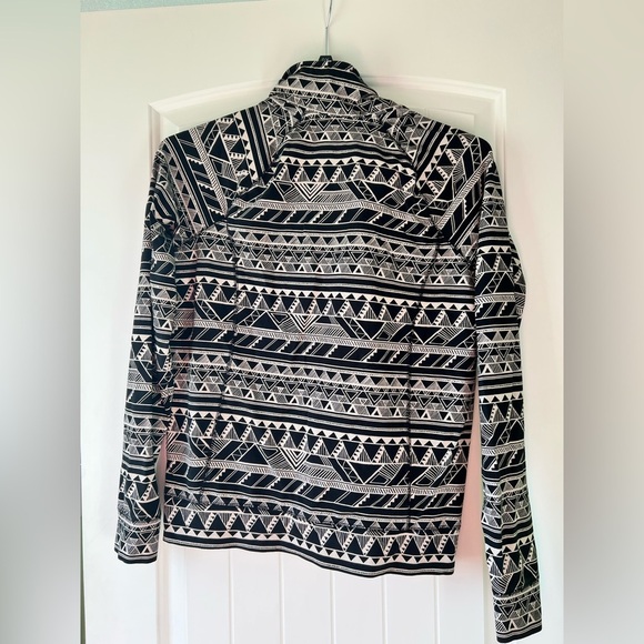VS Victoria secret pink black‎ white Aztec zip up light sweatshirt L large - Picture 2 of 7